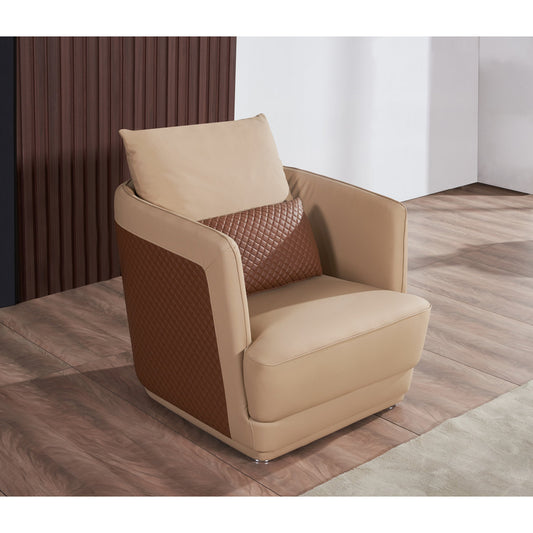 Glamour Leather Club Chair Chair with Ottoman
