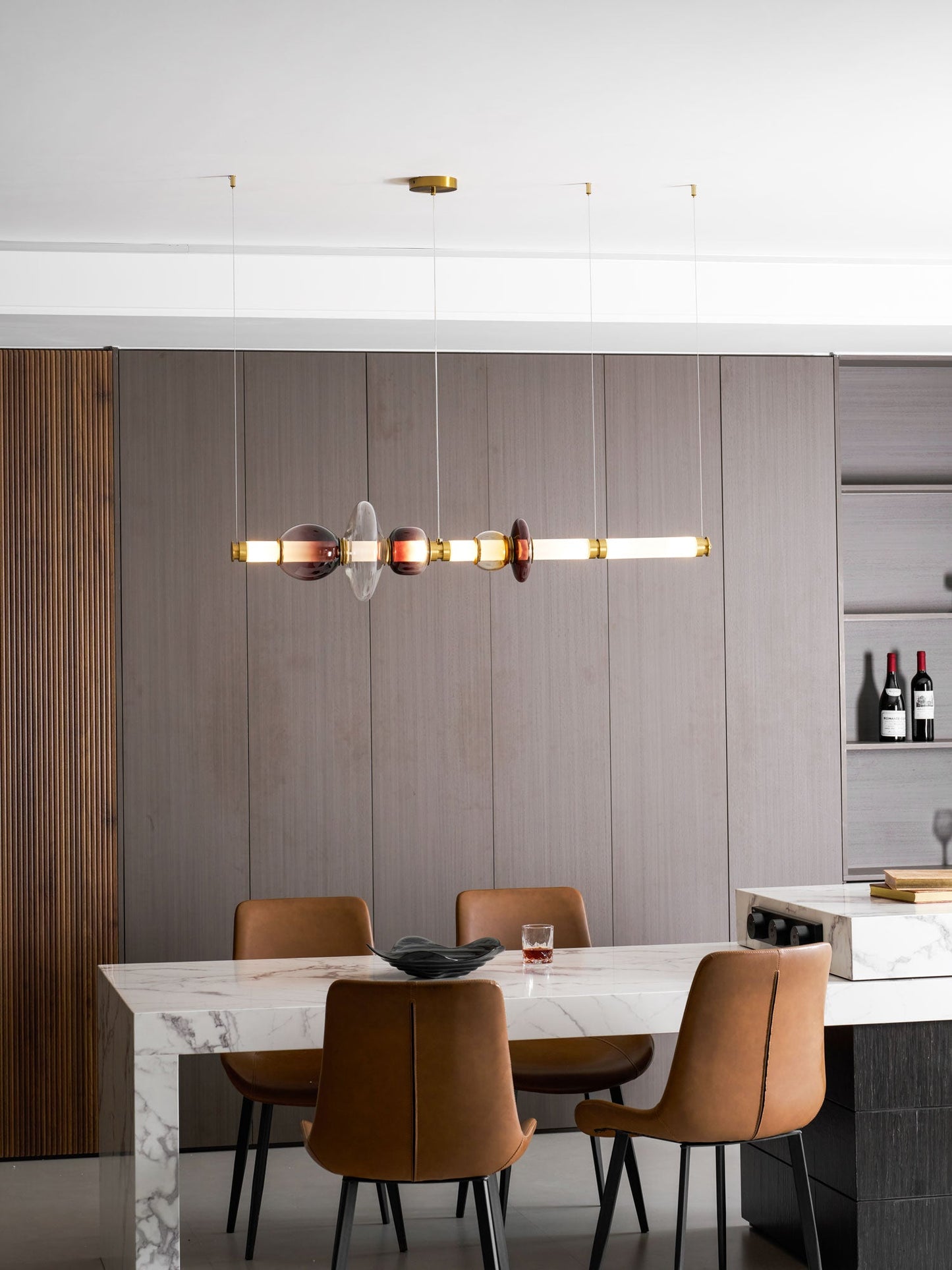 Glass Bead Linear Pendant Light