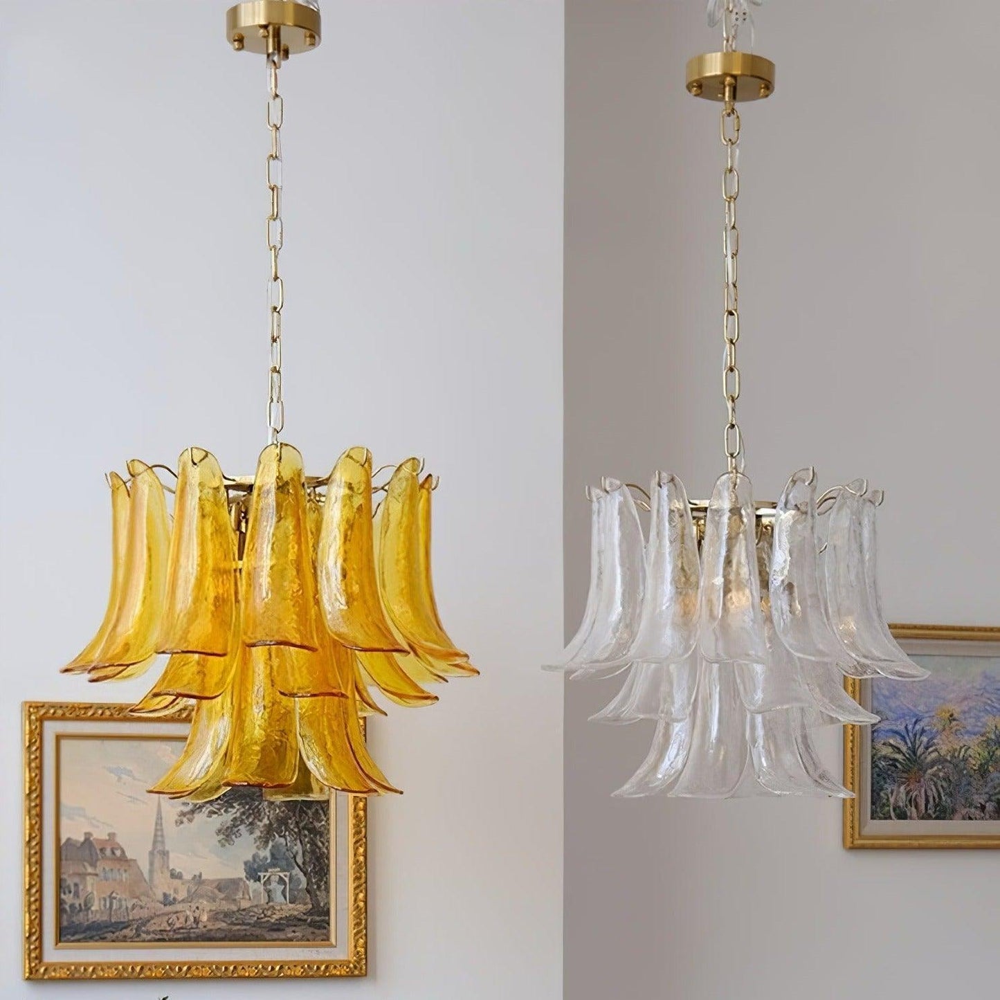 Glass Leaf Chandelier