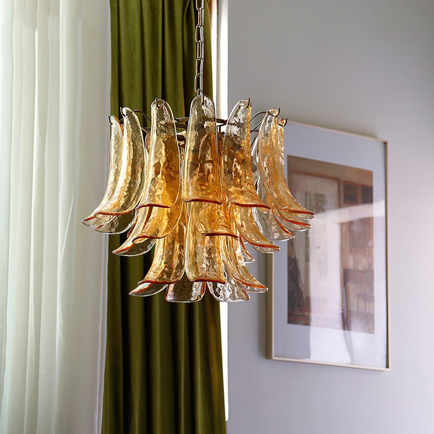 Glass Leaf Chandelier
