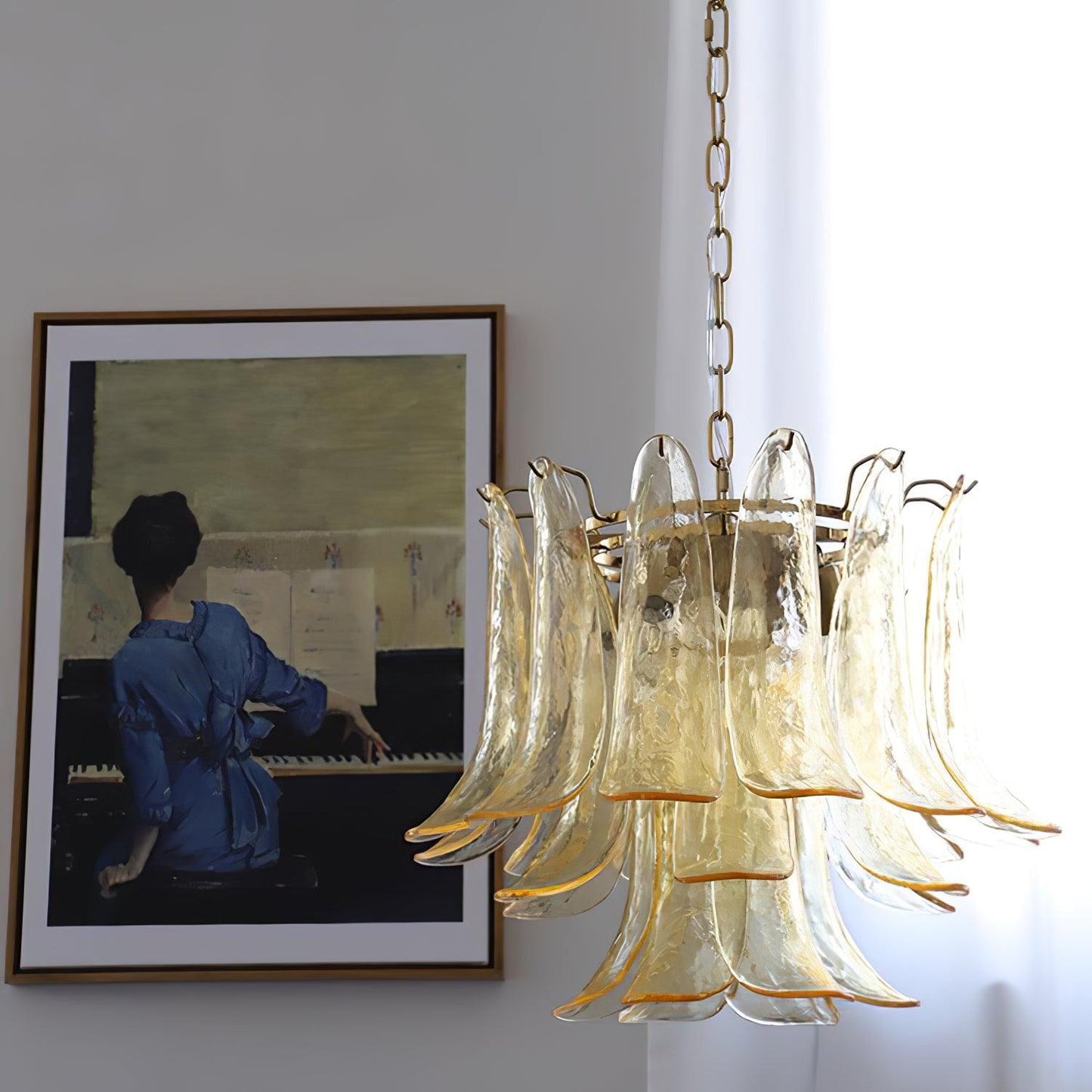 Glass Leaf Chandelier