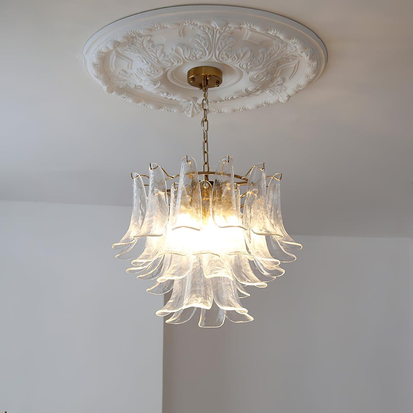 Glass Leaf Chandelier
