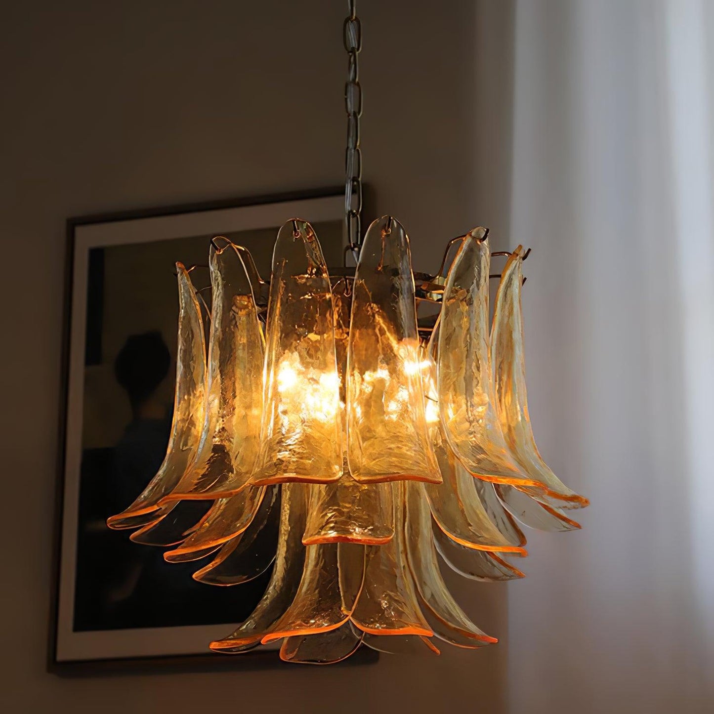 Glass Leaf Chandelier