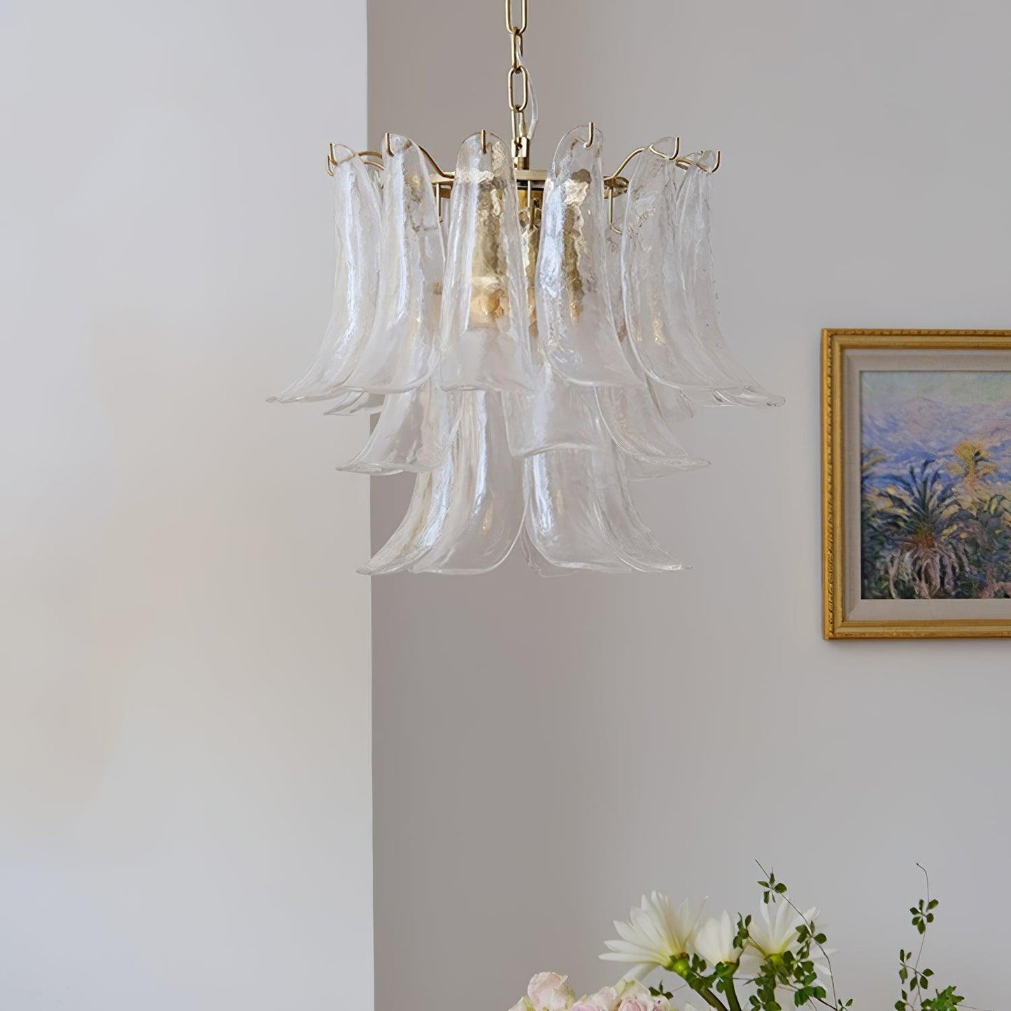 Glass Leaf Chandelier