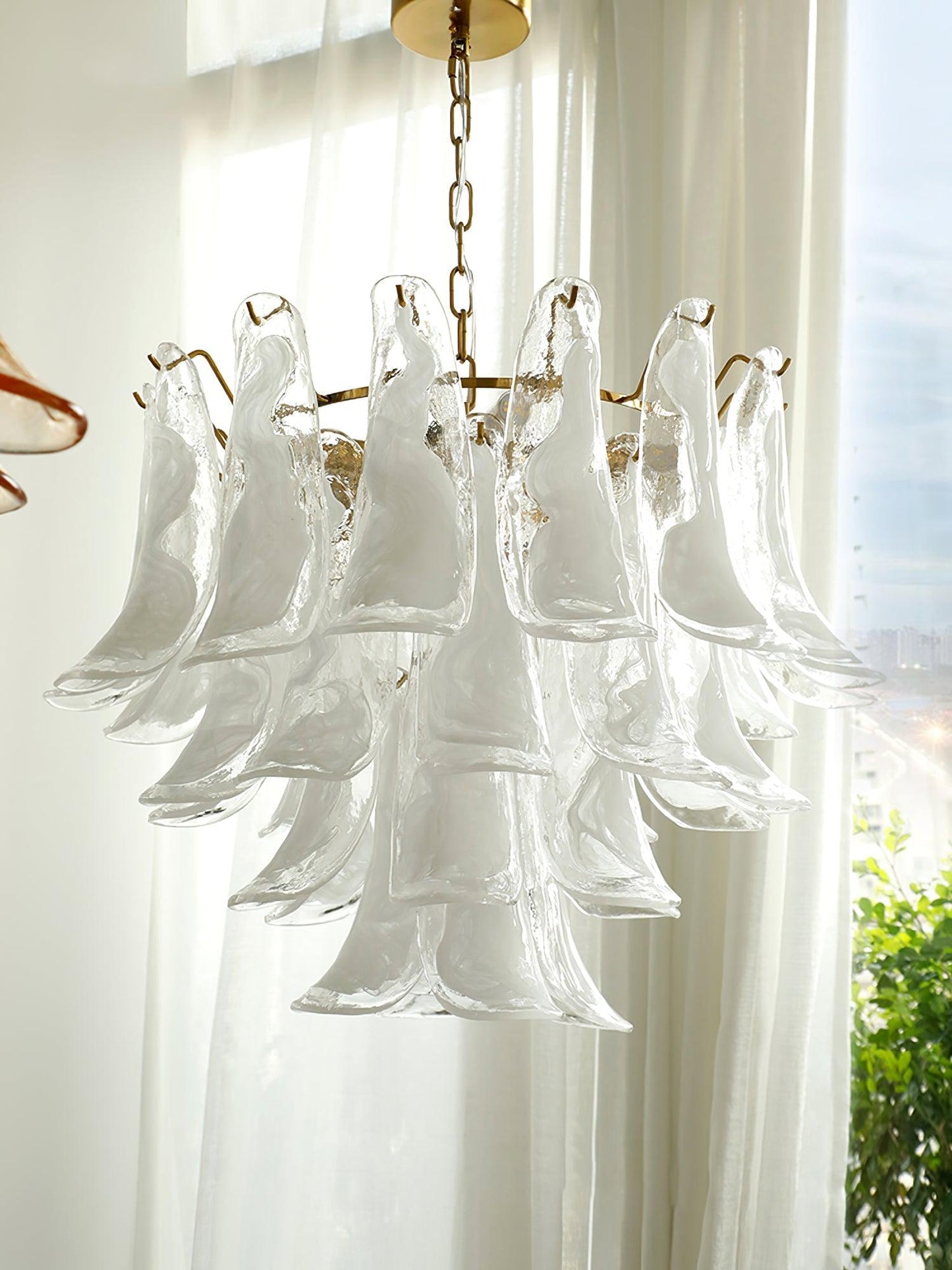 Glass Leaf Chandelier