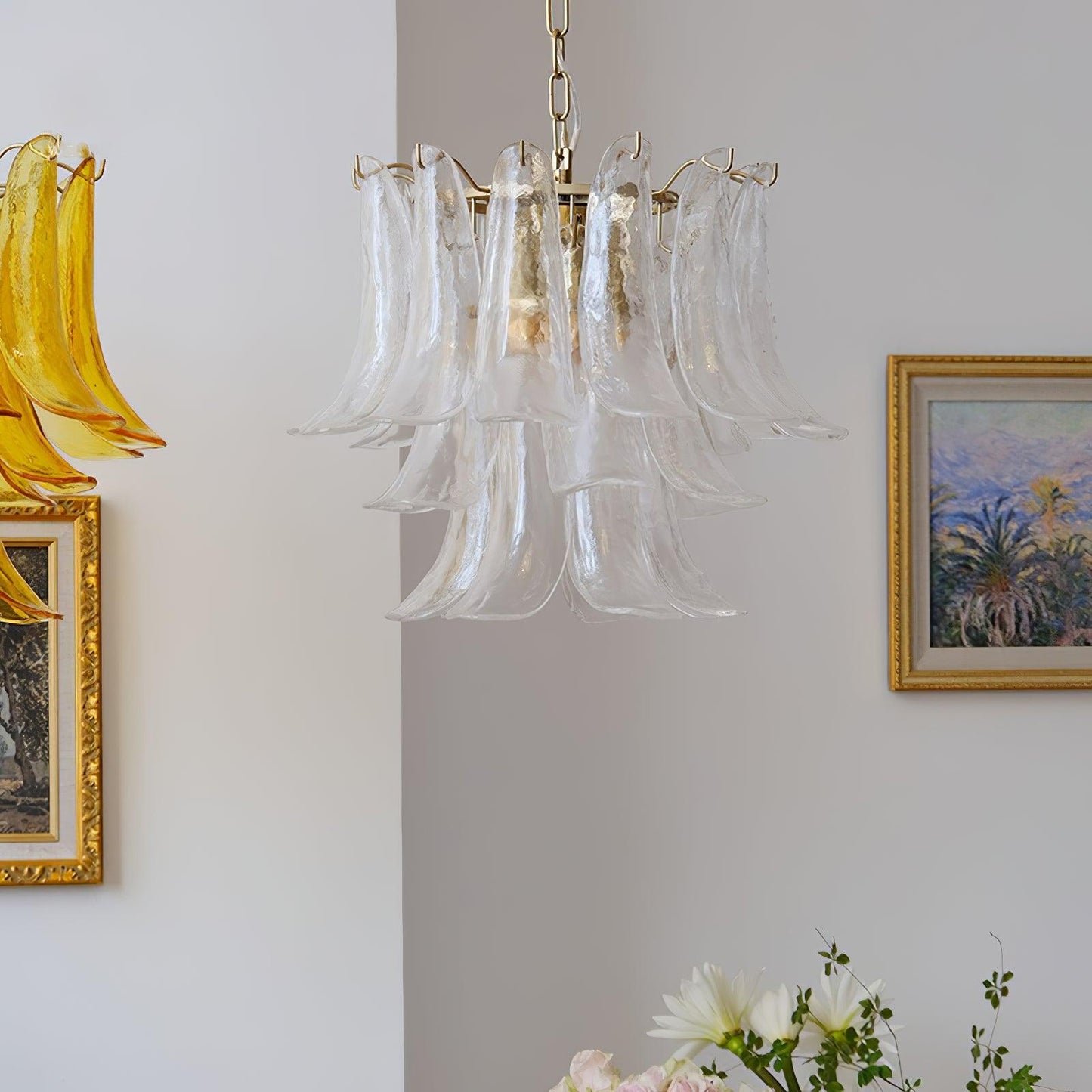 Glass Leaf Chandelier