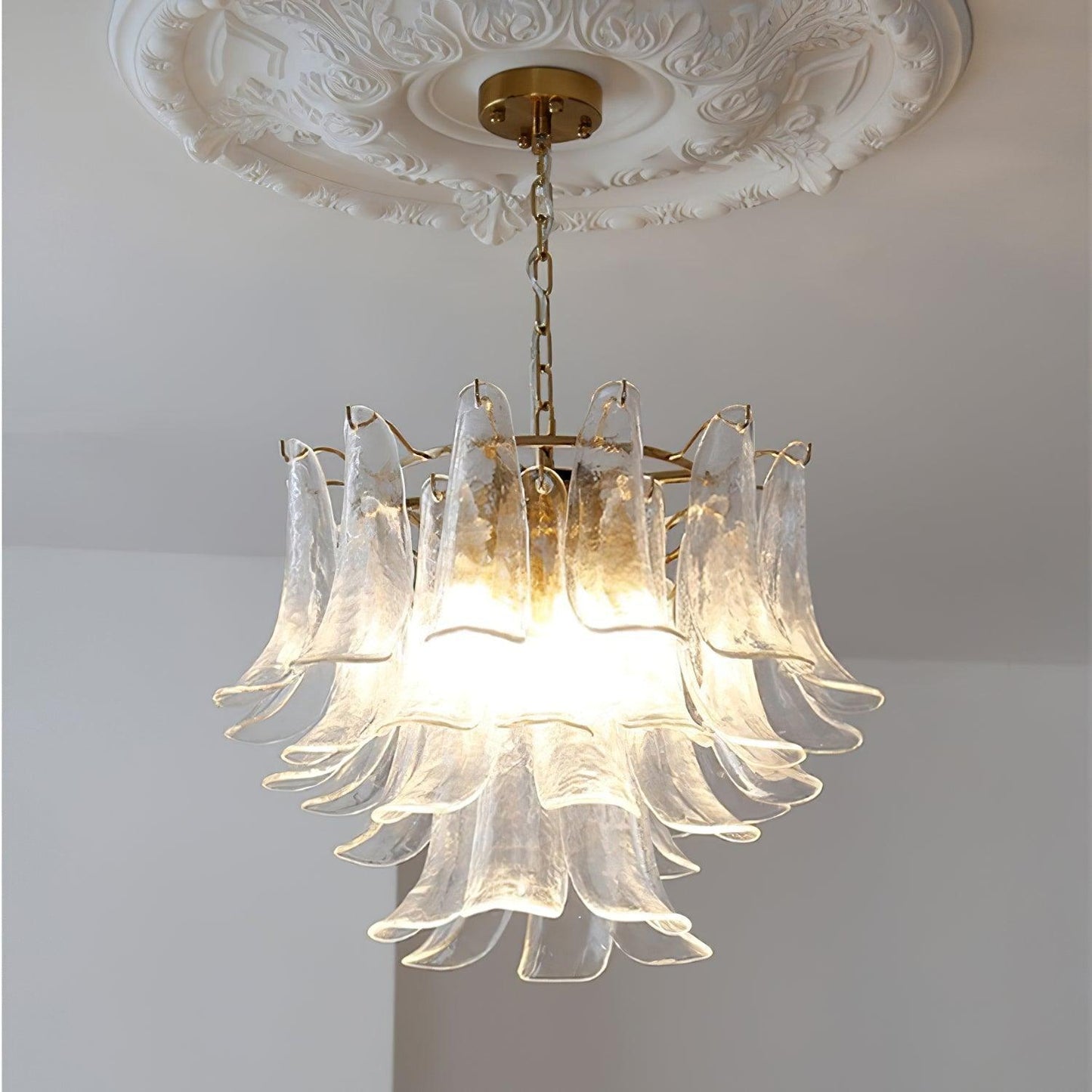 Glass Leaf Chandelier
