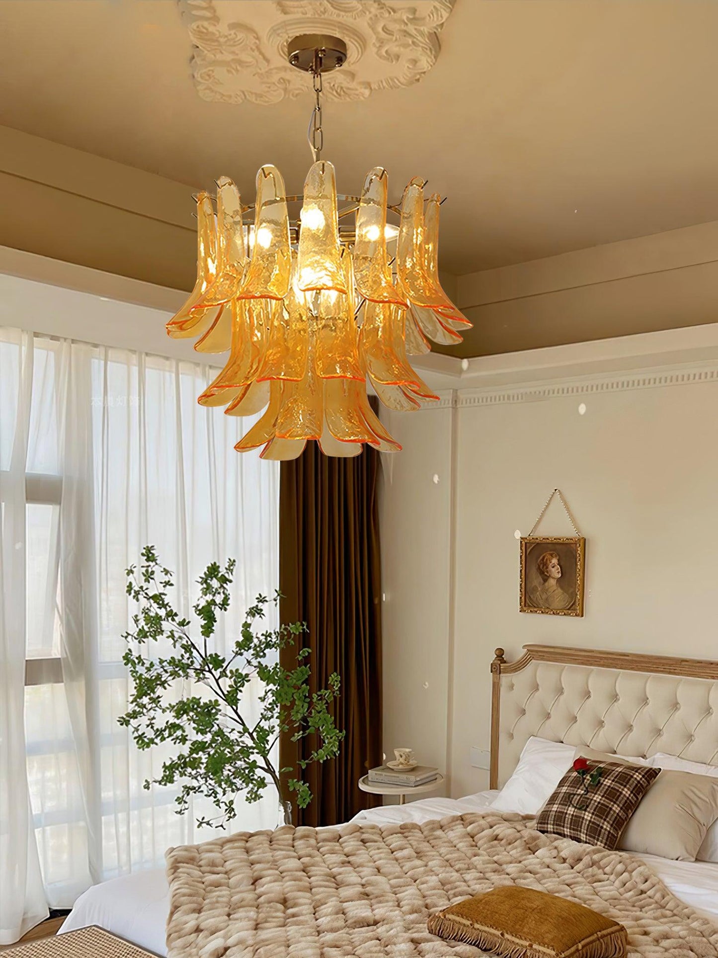 Glass Leaf Chandelier