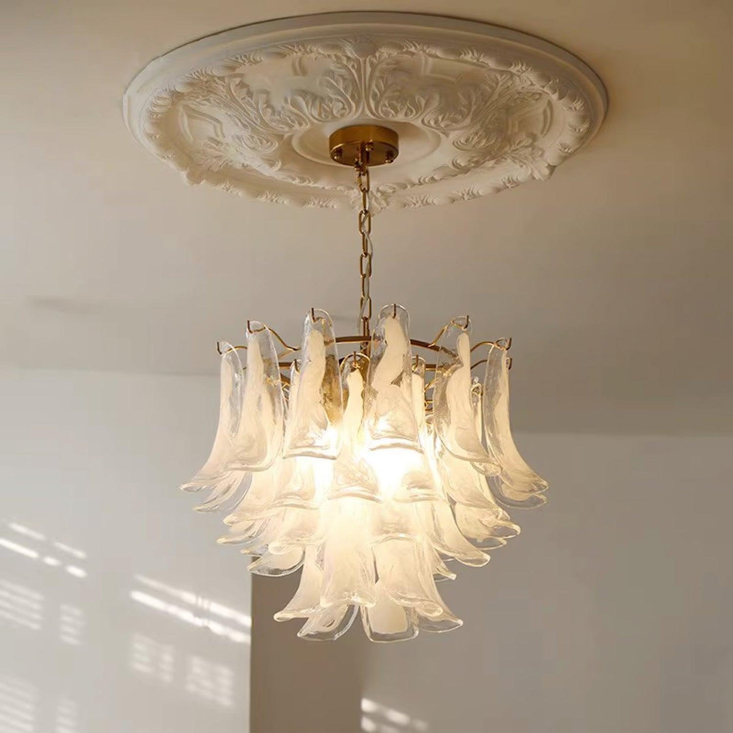 Glass Leaf Chandelier