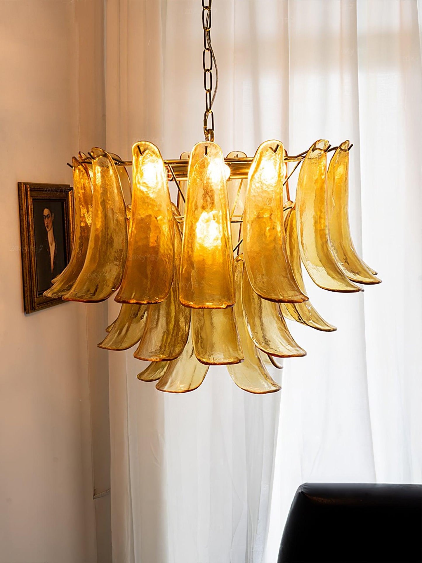 Glass Leaf Chandelier