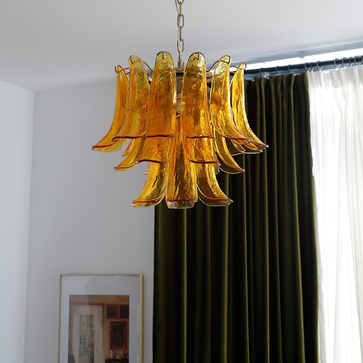 Glass Leaf Chandelier