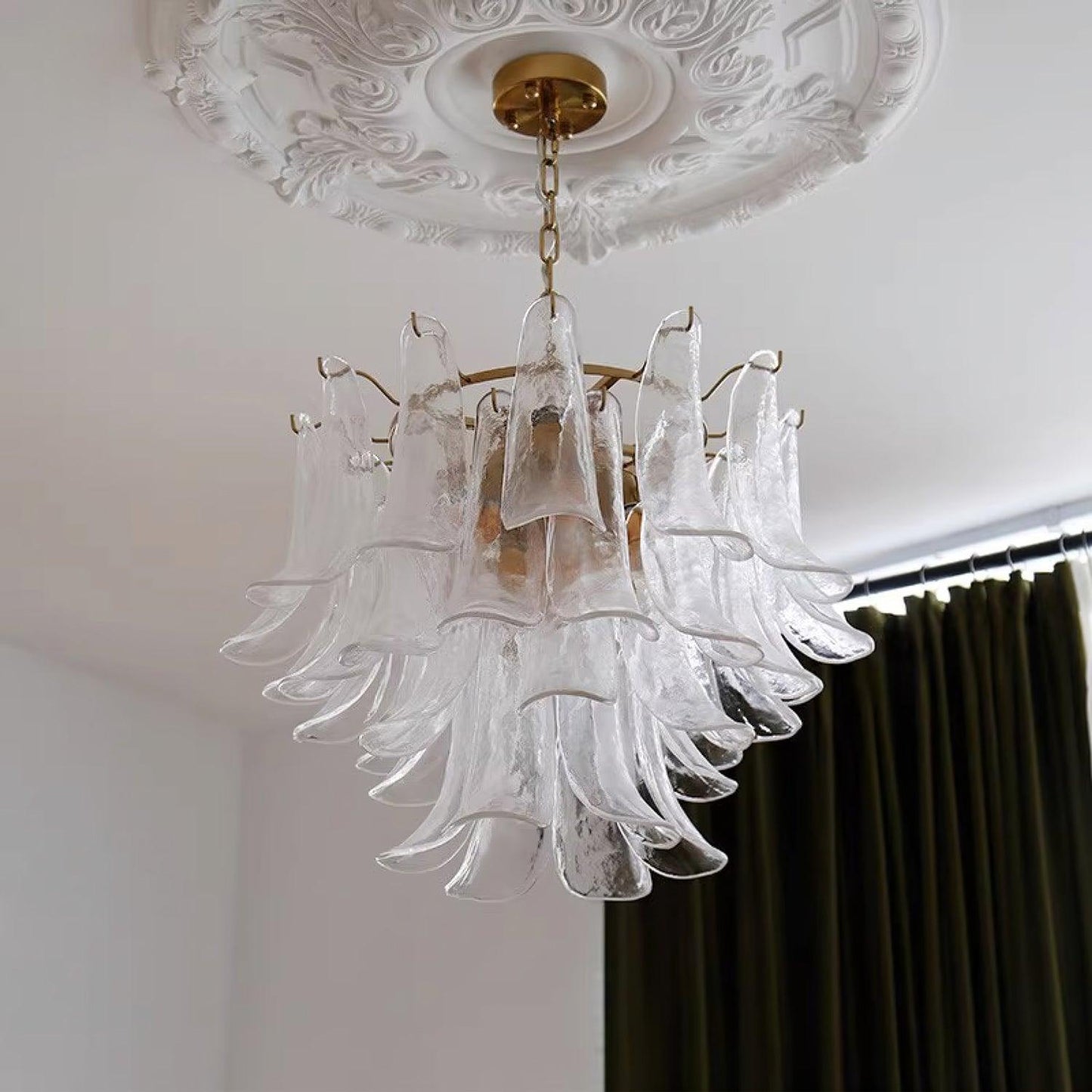 Glass Leaf Chandelier