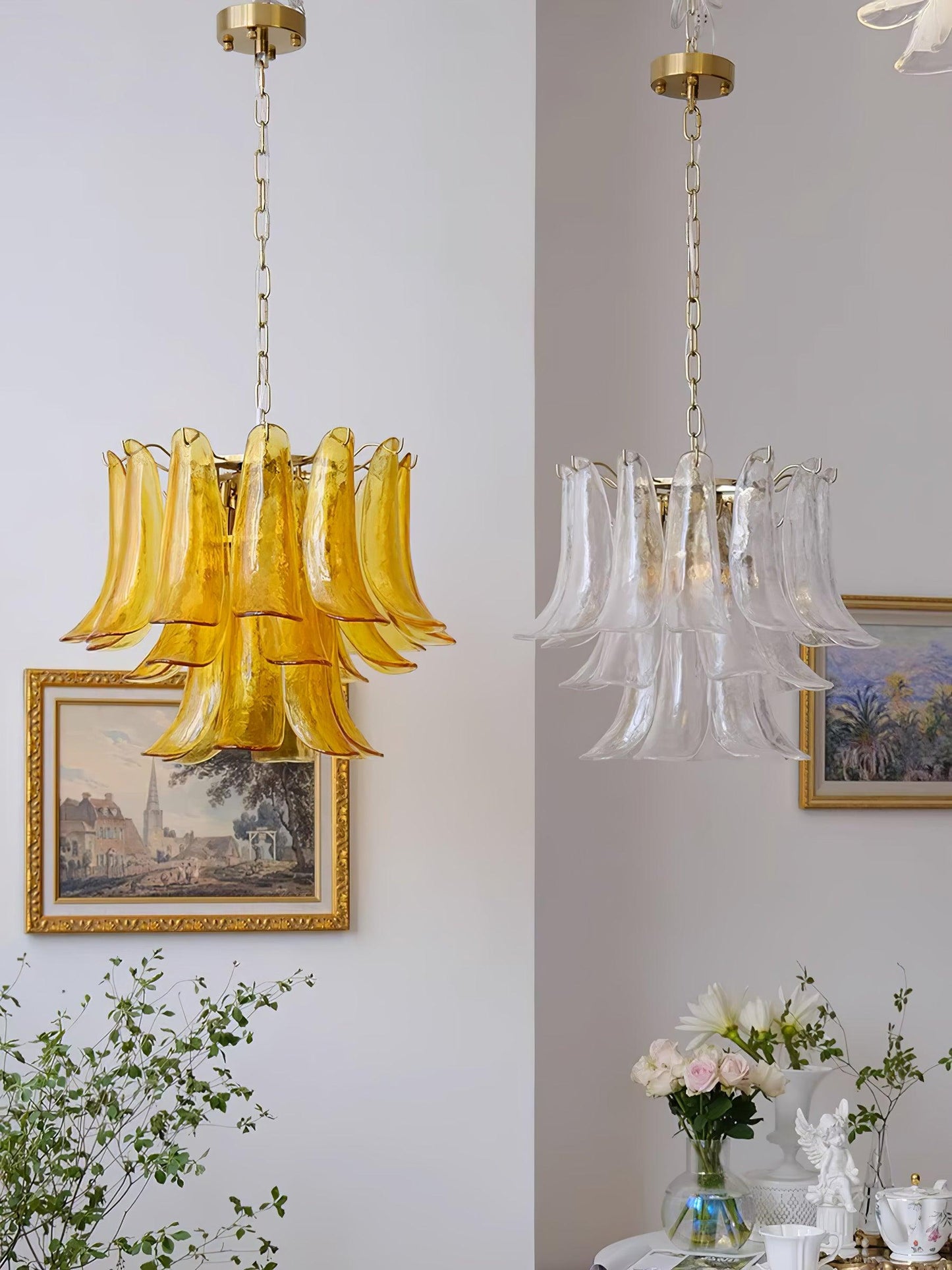 Glass Leaf Chandelier