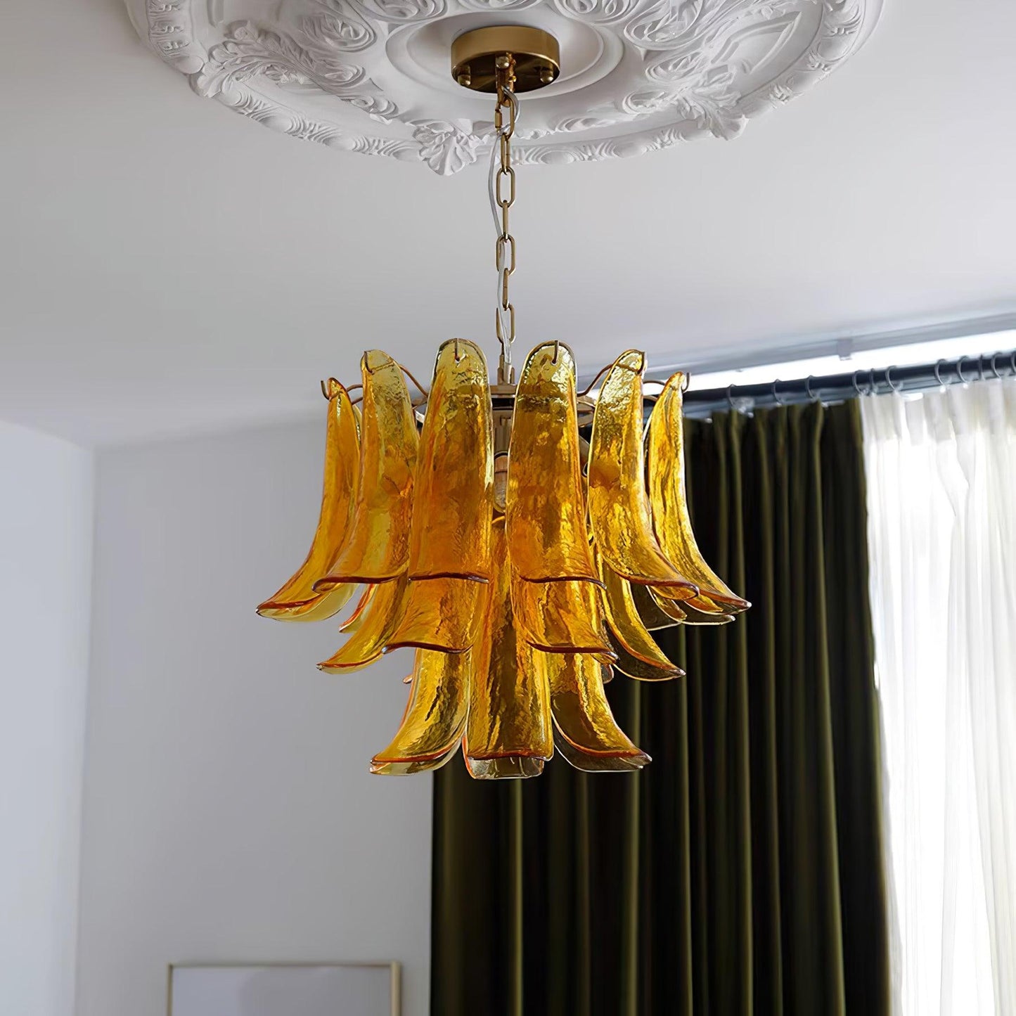 Glass Leaf Chandelier