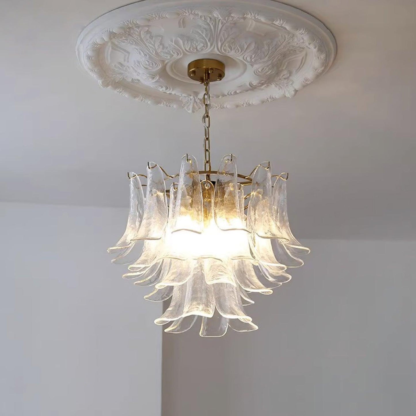 Glass Leaf Chandelier