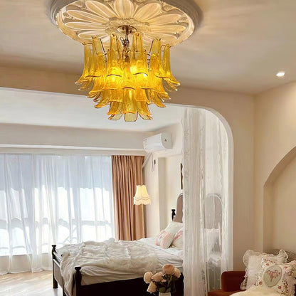 Glass Leaf Chandelier