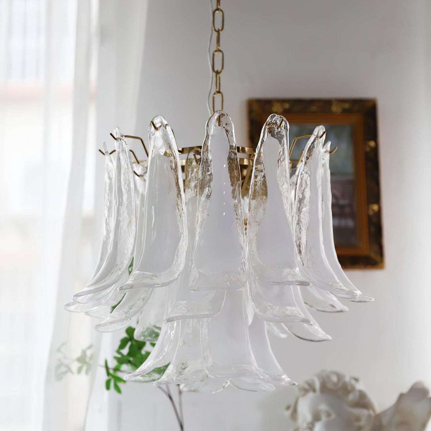 Glass Leaf Chandelier