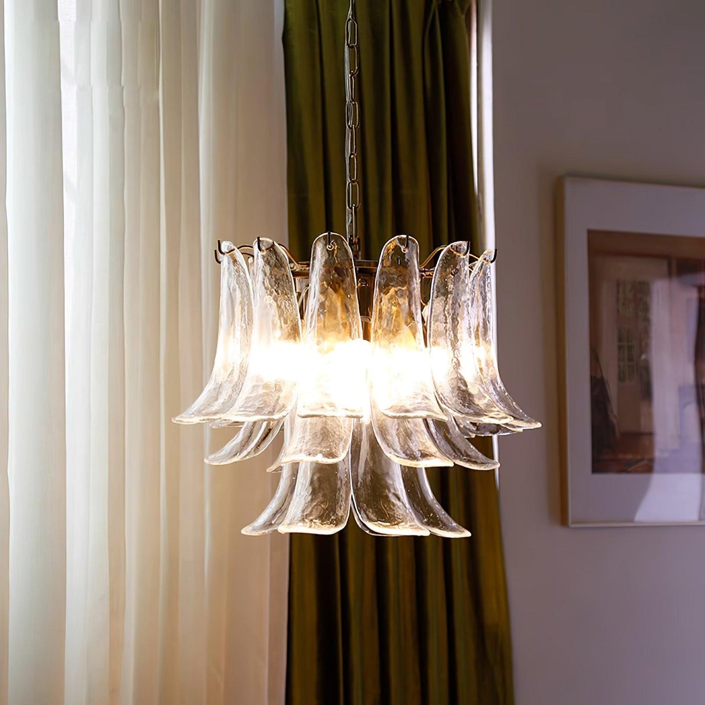 Glass Leaf Chandelier