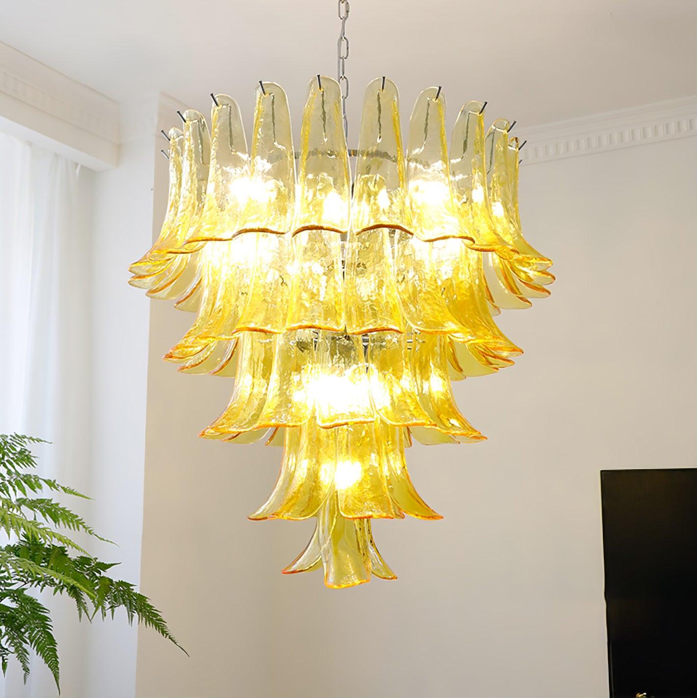 Glass Leaf Chandelier