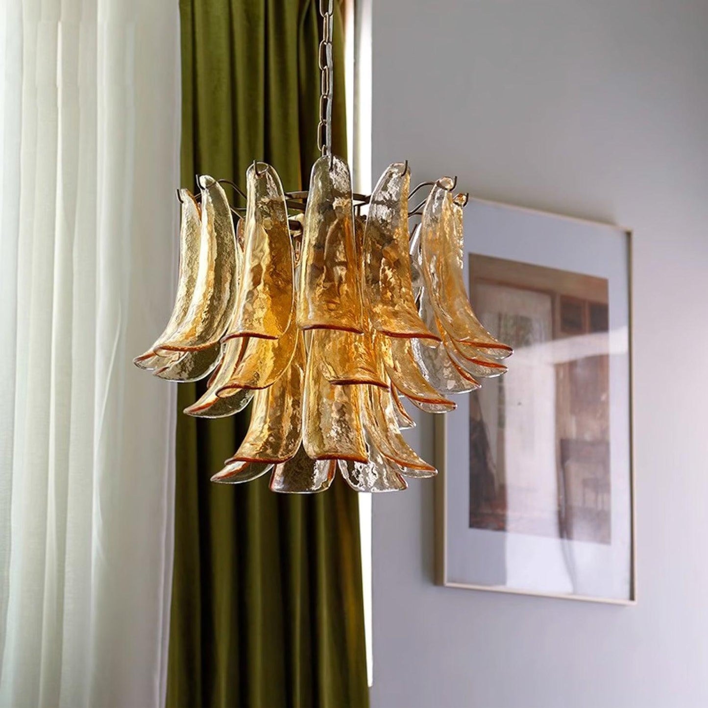 Glass Leaf Chandelier