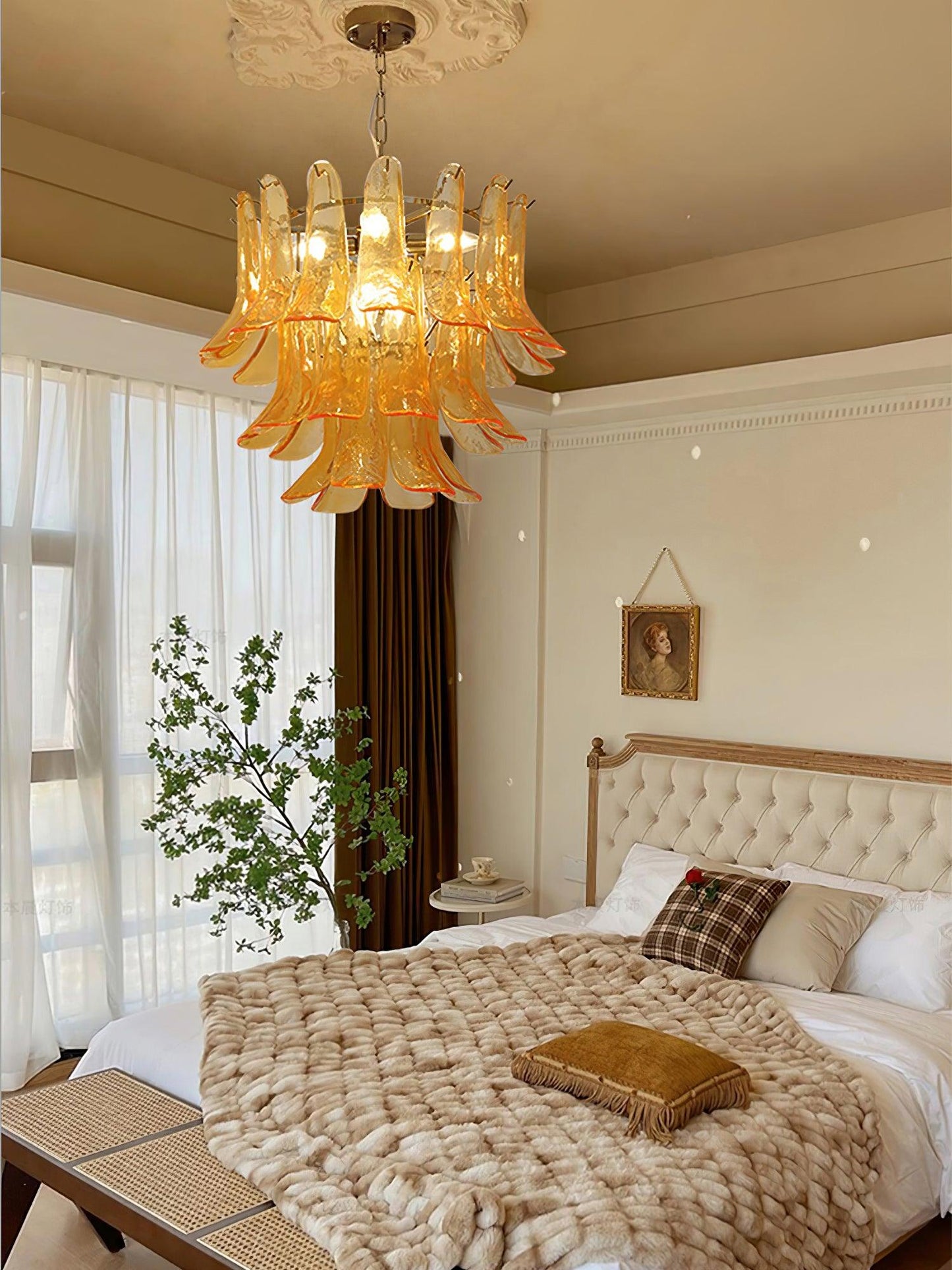 Glass Leaf Chandelier