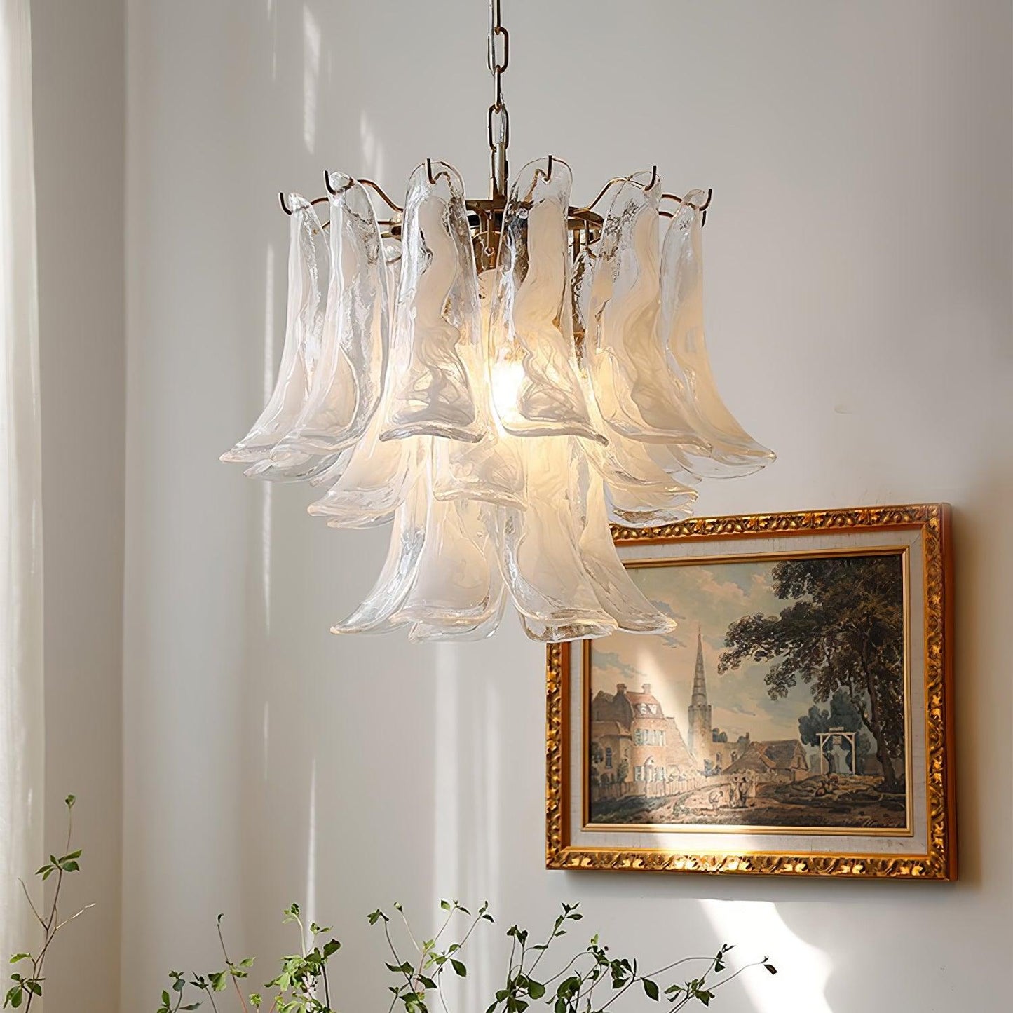 Glass Leaf Chandelier
