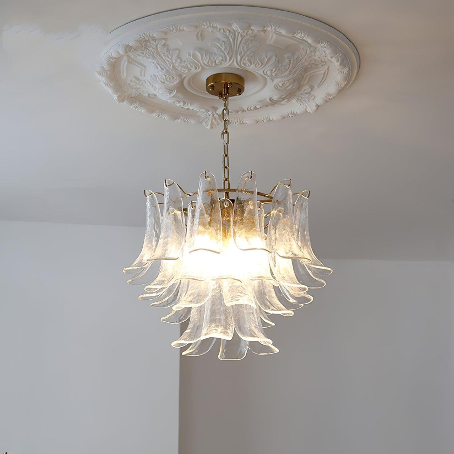 Glass Leaf Chandelier