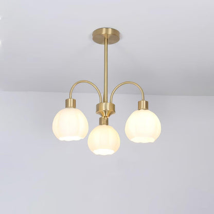 Glass Pumpkin Gold Chandelier
