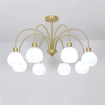 Glass Pumpkin Gold Chandelier