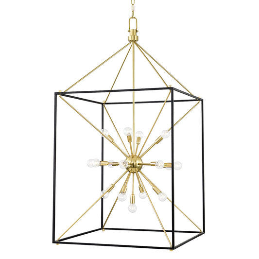 Glendale - 25 Light Chandelier - Aged Brass/Black Finish