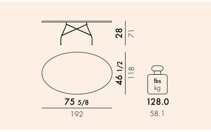Glossy Oval Dining Table