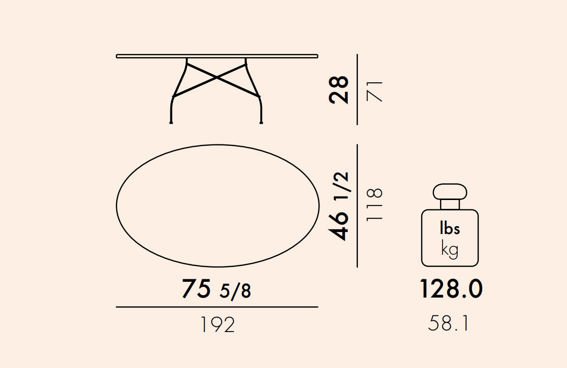 Glossy Oval Dining Table