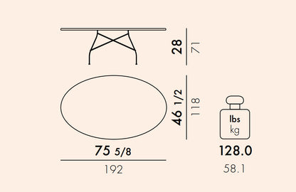 Glossy Oval Dining Table