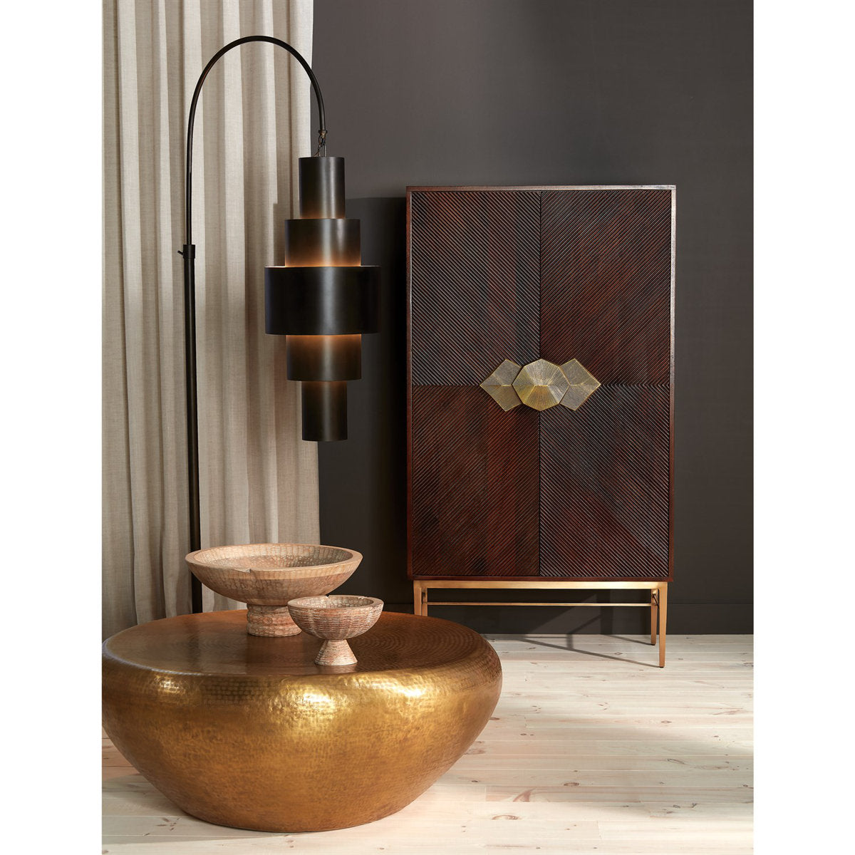 Goa Cocktail Table-Antique Brass