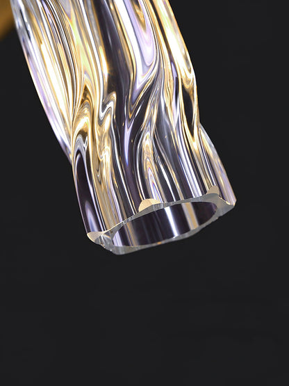 Gold & Clear Rod Chandelier