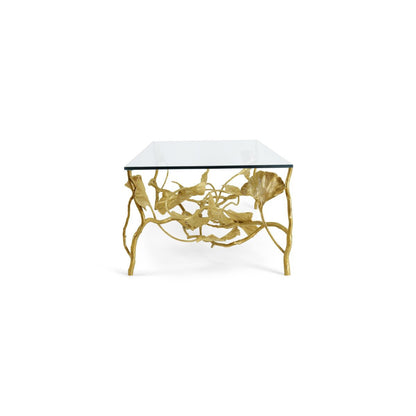 Golden Ginkgo Glass Coffee Table