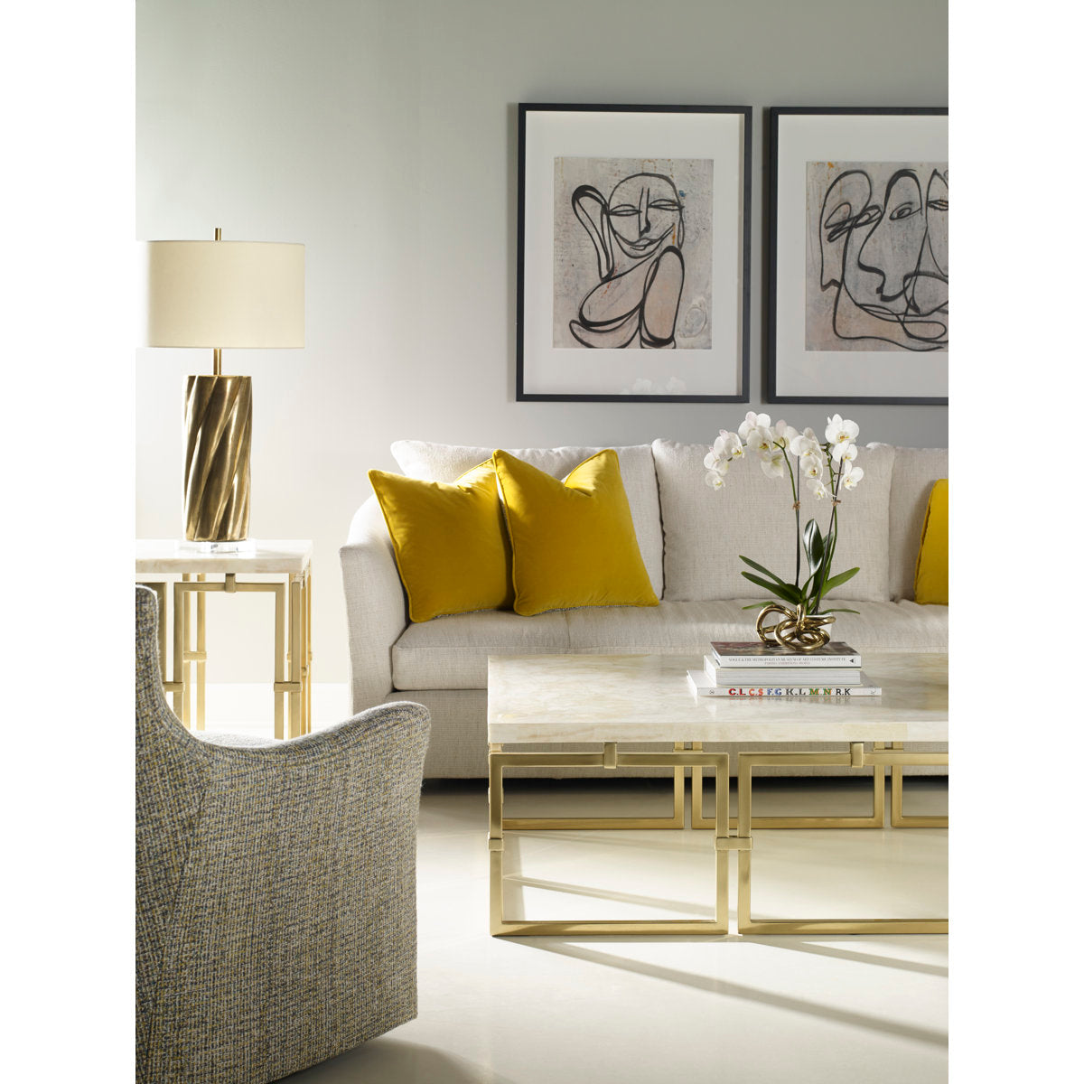 Grand Tour Stone Cocktail Table