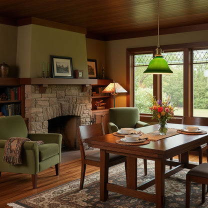 Green Bell Pendant Light