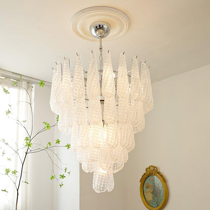 Grid Glass Waterfall Chandelier