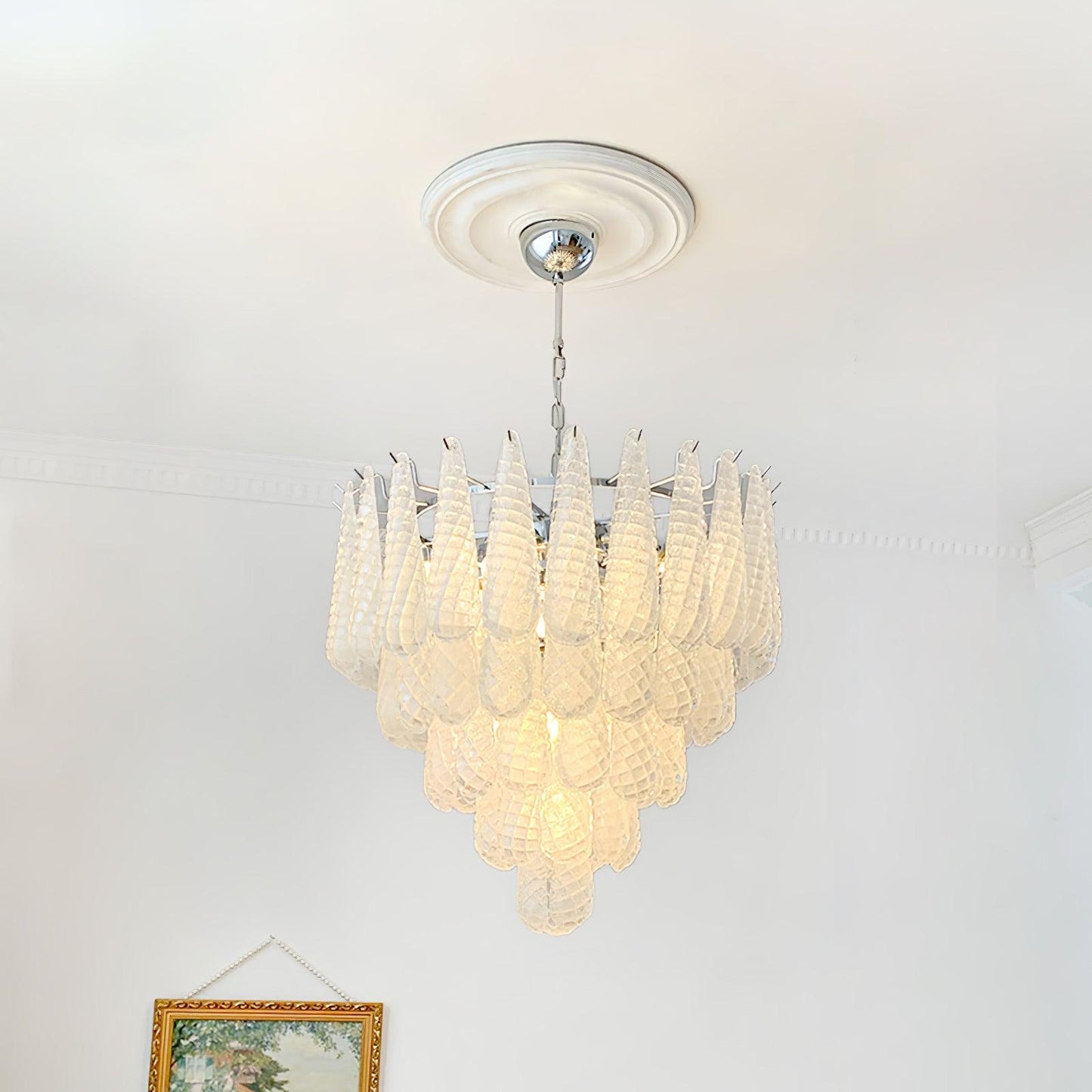 Grid Glass Waterfall Chandelier