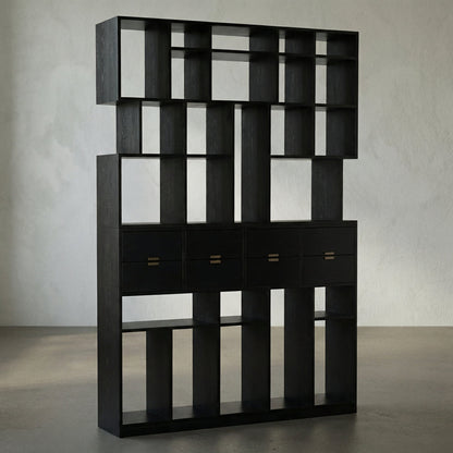 Grobius Bookcase, Hand Rubbed Black