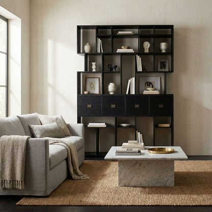 Grobius Bookcase, Hand Rubbed Black