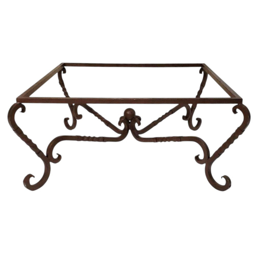 Hand-hammered Copper Coffee Table: Rustic Industrial Iron Base