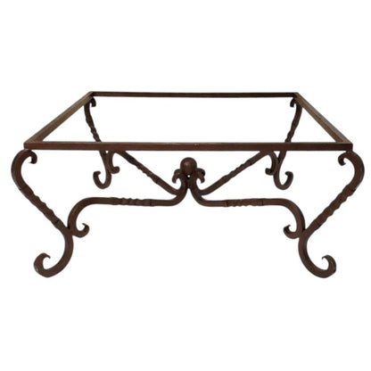 Hand-hammered Copper Coffee Table: Rustic Industrial Iron Base