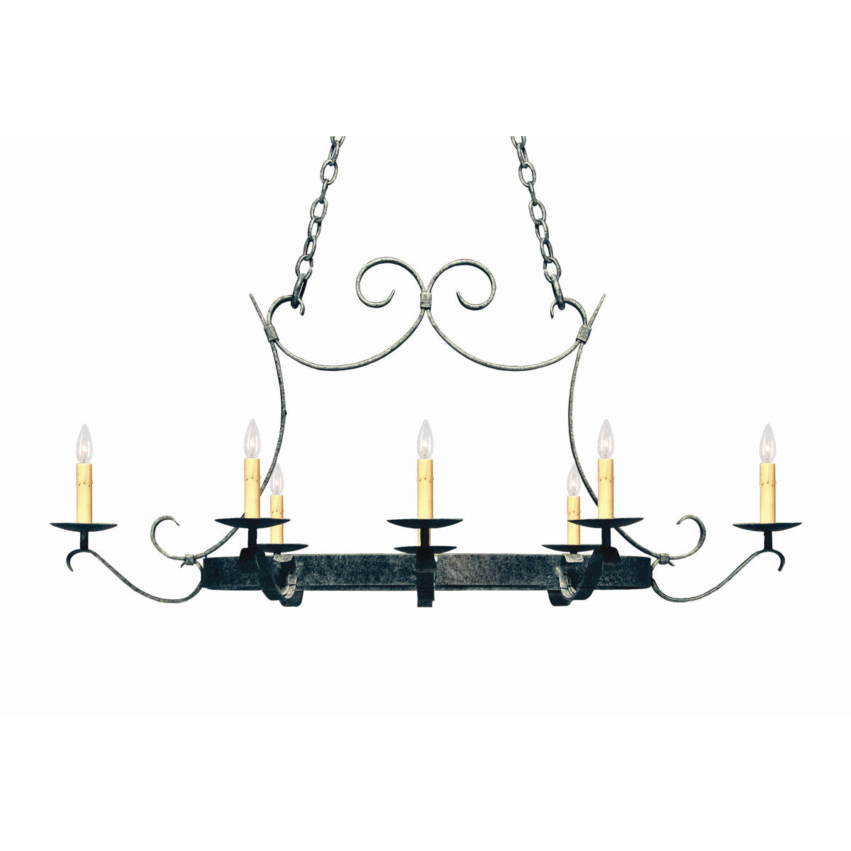 Handforged Oval 8 - Light Chandelier