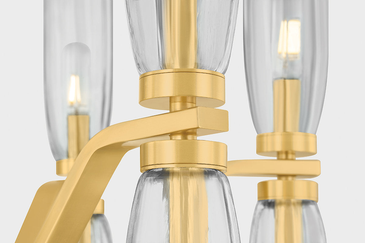 Harpswell Chandelier in Aged Brass