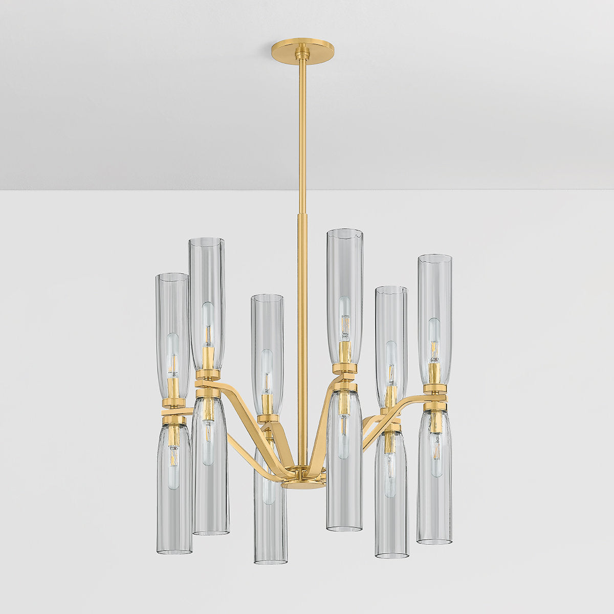 Harpswell Chandelier in Aged Brass