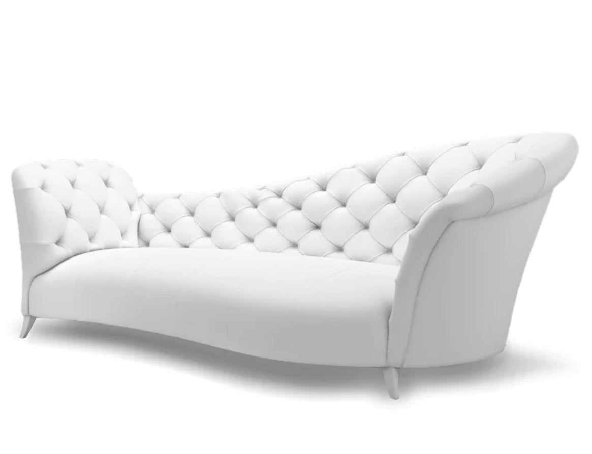 Harry Hines 94.5" Genuine Leather Rolled Arm Chesterfield Sofa
