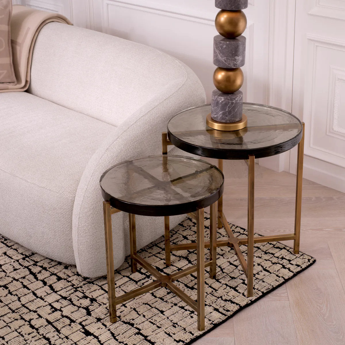 Haymann Glass Nesting End Table
