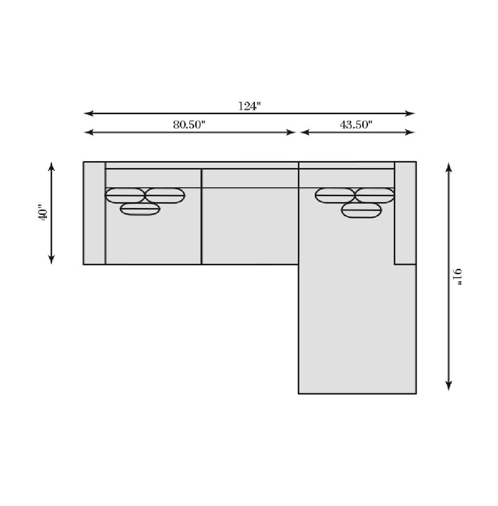 Helena 124" Wide Sofa & Chaise